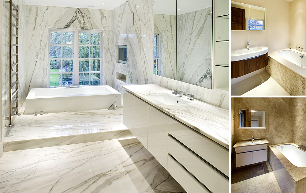 Luxury Residence Bathrooms - Designed and supplied by TBK LTD incl marble natural stone from our stock
