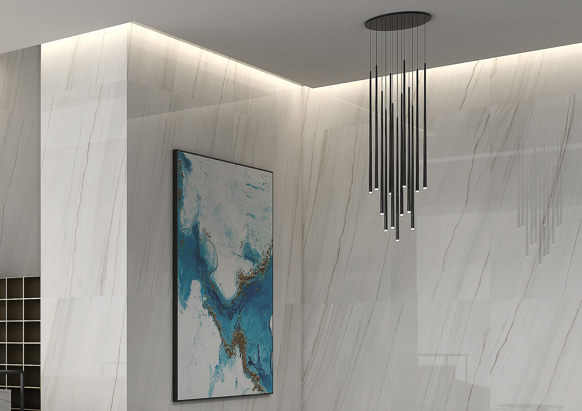 LASA BLANCO POLISHED Light Grey Marble tile   90 x 180 cm