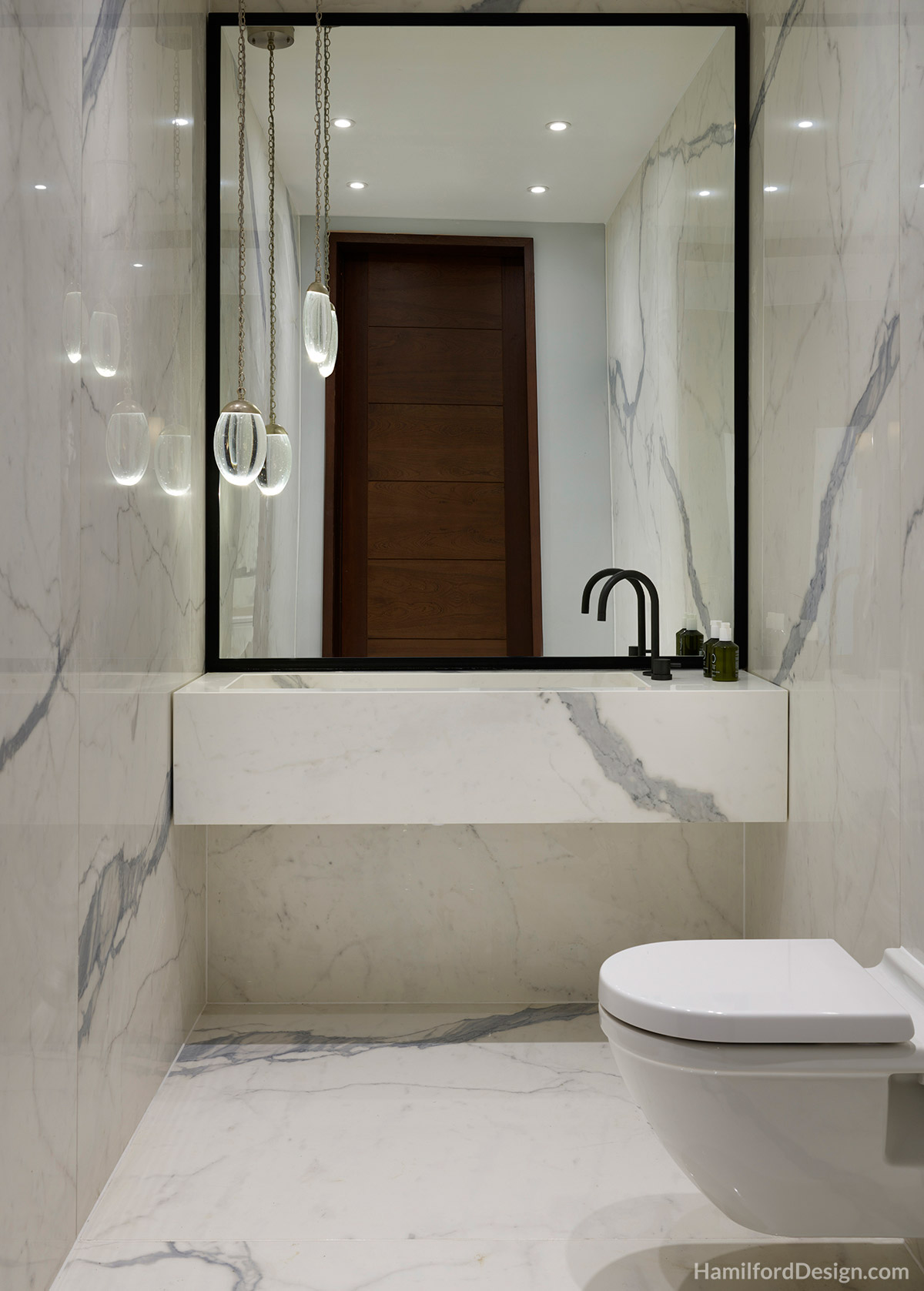 Bathroom - Cloakroom with White Marble