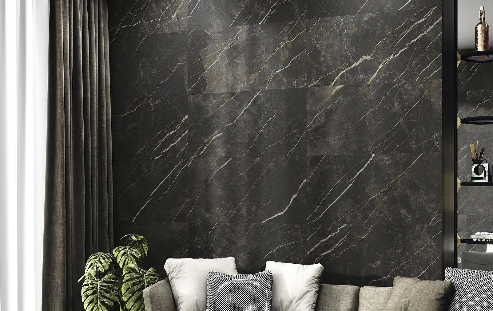 HARMONY POLISHED Black Marble tile   120 x 120 cm