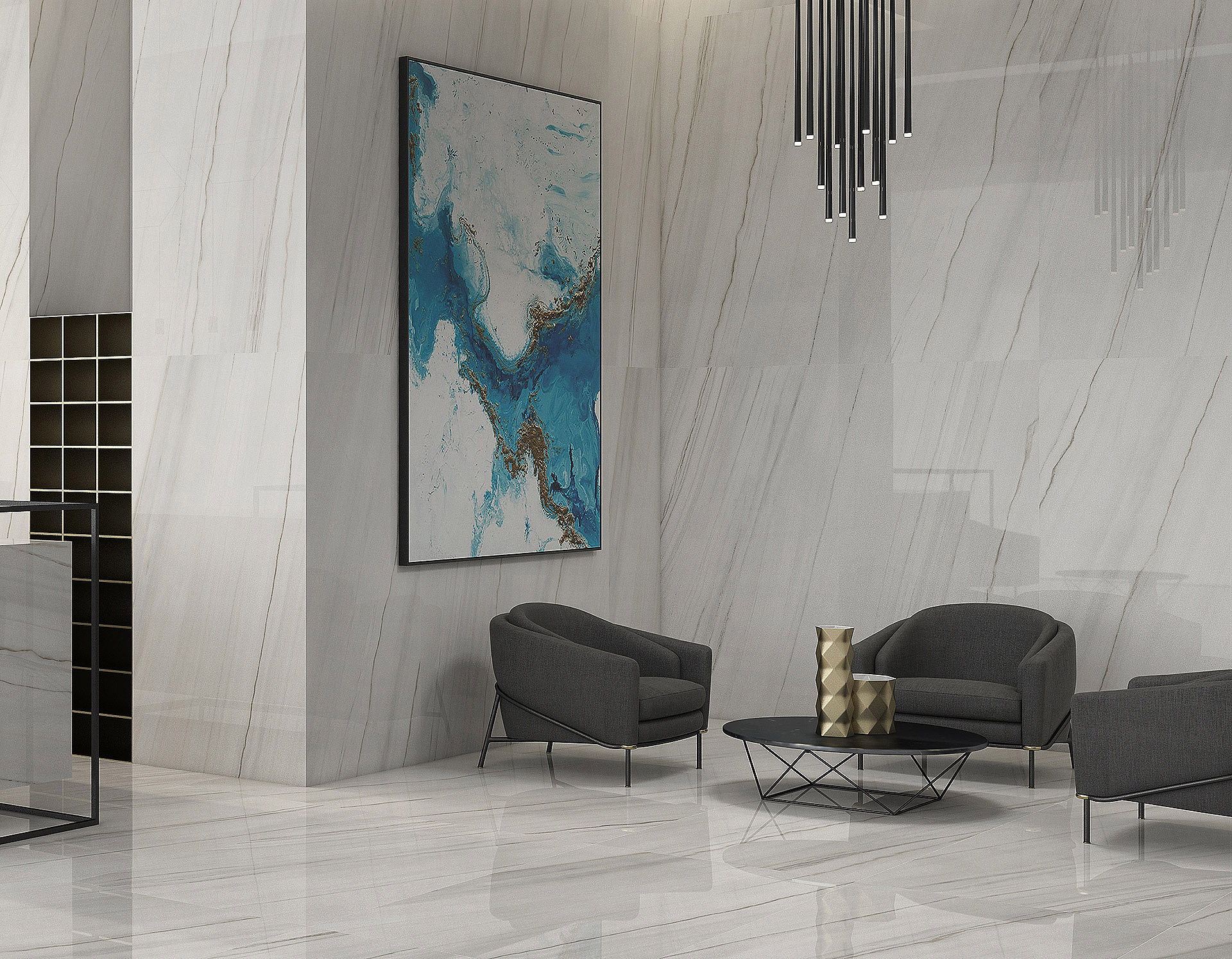LASA BLANCO POLISHED Light Grey Marble tile   120 x 120 cm