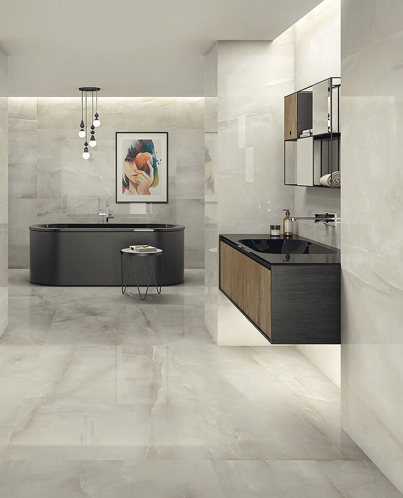 SOMATA BIANCO POLISHED Cream Stone tile   90 x 180 cm