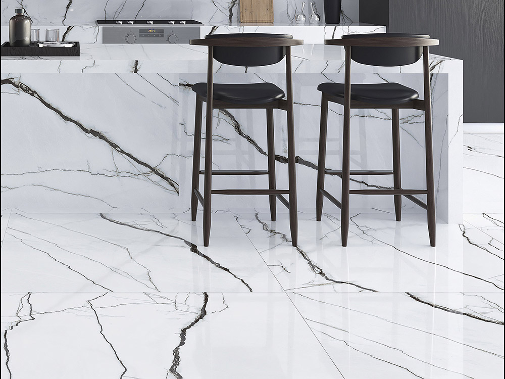 REQUINA BLANCO POLISHED White Marble tile   120 x 120 cm